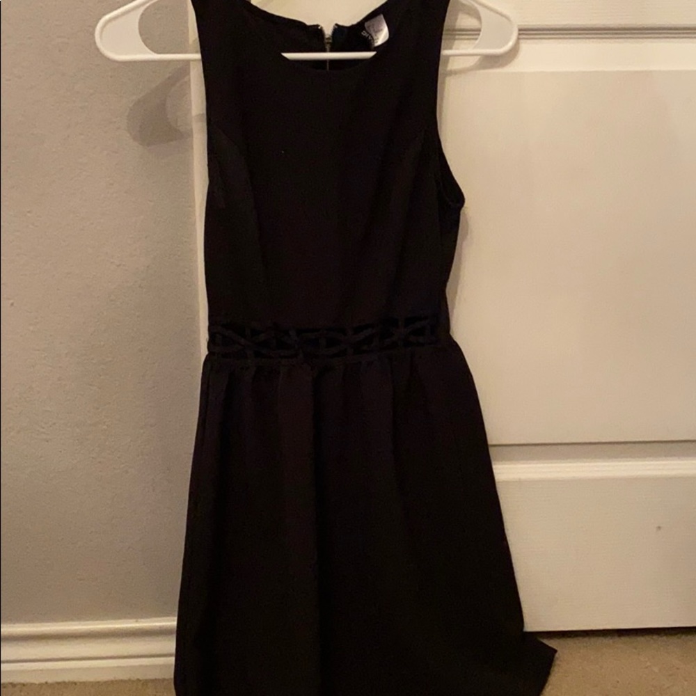 Black Mini Dress with Cutout In front